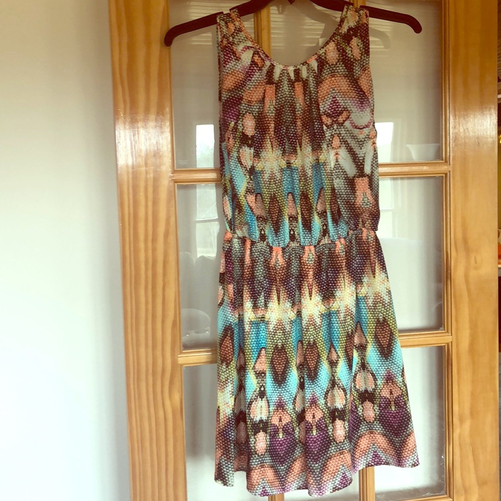 Multicolored snakeskin dress